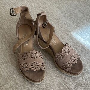 Nicole Tan Floral Wedge Sandals